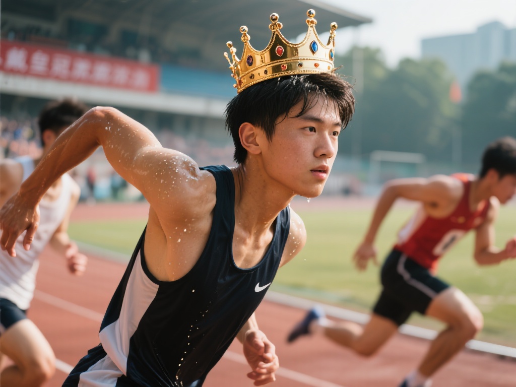 在赛场上，每一滴汗水都承载着梦想，每一次冲刺都刻画